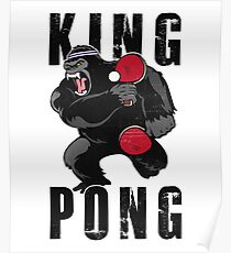 Vintage King Pong - Ping Pong Table Tennis T-Shirt Poster