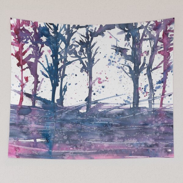 Item preview, Copy of Nature and landscapes, blue and pink landscape, indigo tree designed and sold by anaozzart.