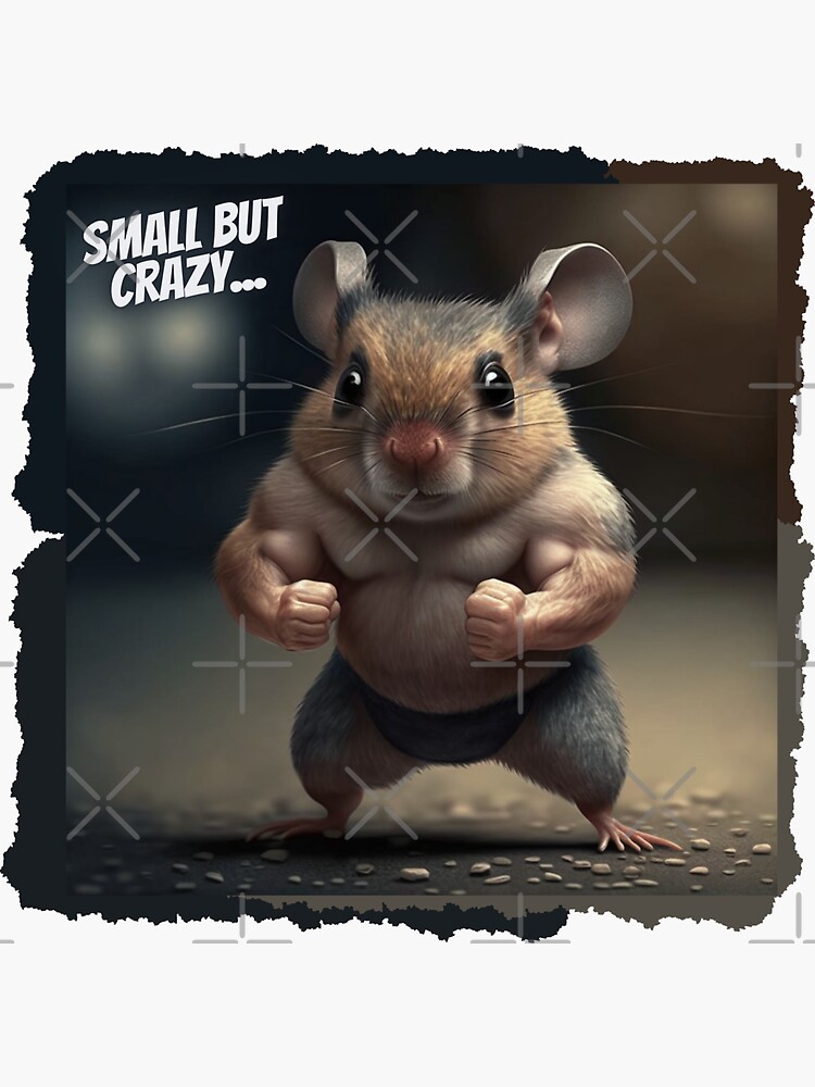 Klein aber verrückt, klein kann groß sein, lustige Maus, süße Maus | Sticker