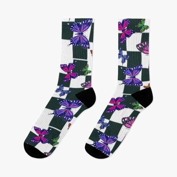 Item preview, Retro 80's Butterflies, checkerboard, checkers designed and sold by Whateverboss.