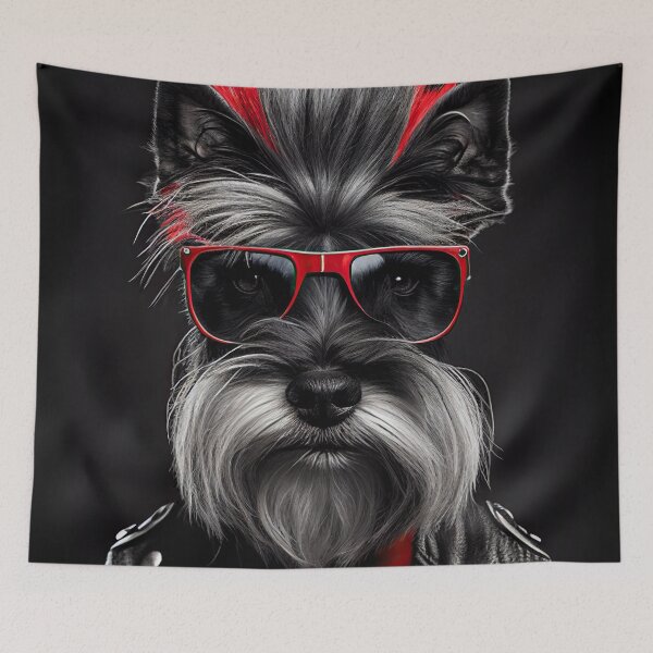Item preview, Schnauzer Punk Red designed and sold by CKDigitalPrints.