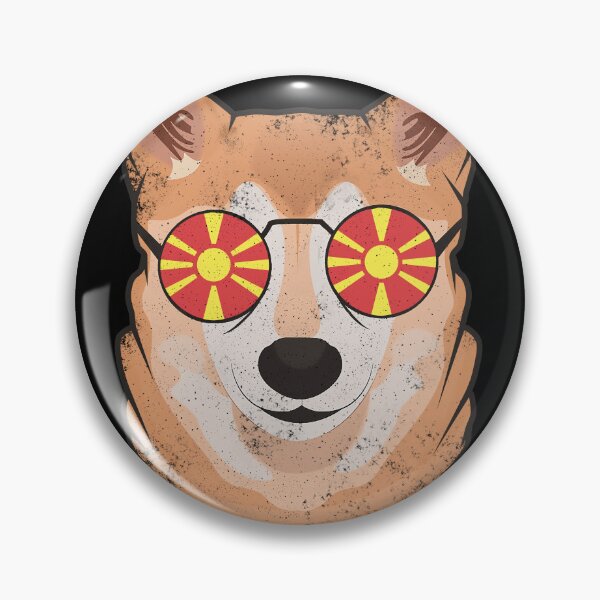 Item preview, Vintage Patriotic Shiba Inu Macedonian Flag designed and sold by feether-store.