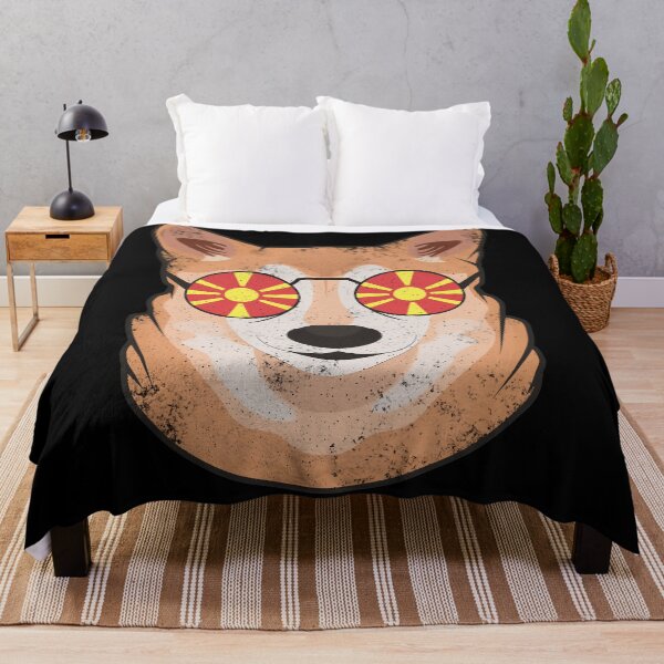 Item preview, Vintage Patriotic Shiba Inu Macedonian Flag designed and sold by feether-store.