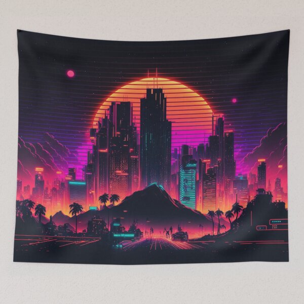 Item preview, Neon Nights: A Synthwave Sunrise designed and sold by Nightarcade.