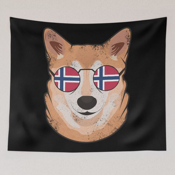 Item preview, Vintage Patriotic Shiba Inu Norwegian Flag designed and sold by feether-store.