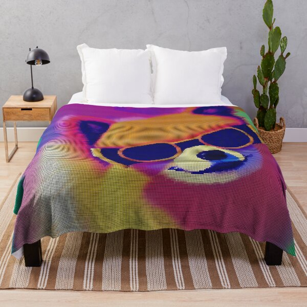 Item preview, Colorful Abstract Pomeranian Wearing Sunglasses 8-bit Pixel Art designed and sold by PixelDripped.