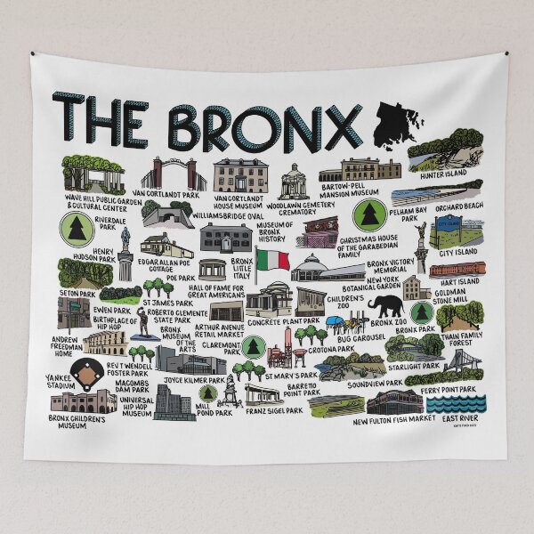 Item preview, The Bronx Map Art designed and sold by fiberandgloss.