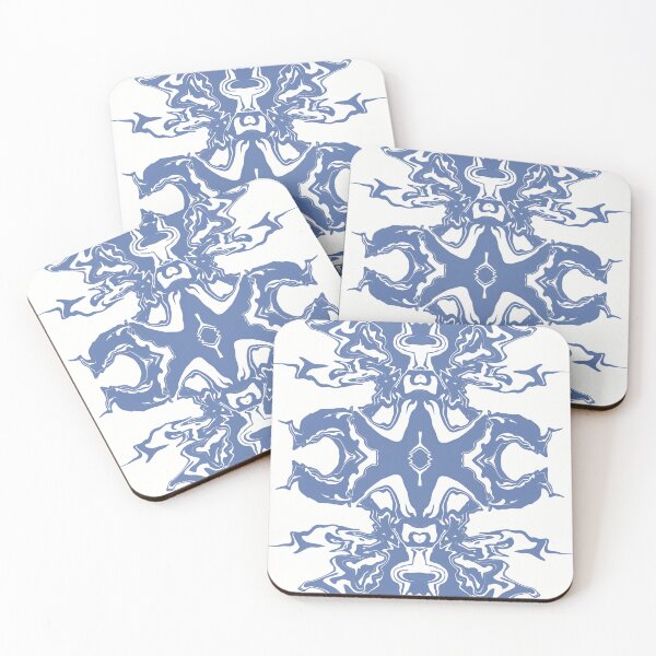 Item preview, Tactikles white and blue fluid abstract art acrylic  designed and sold by chuckletuckle.