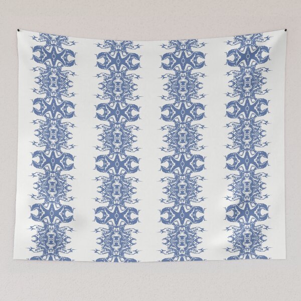 Item preview, Tactikles white and blue fluid abstract art acrylic  designed and sold by chuckletuckle.
