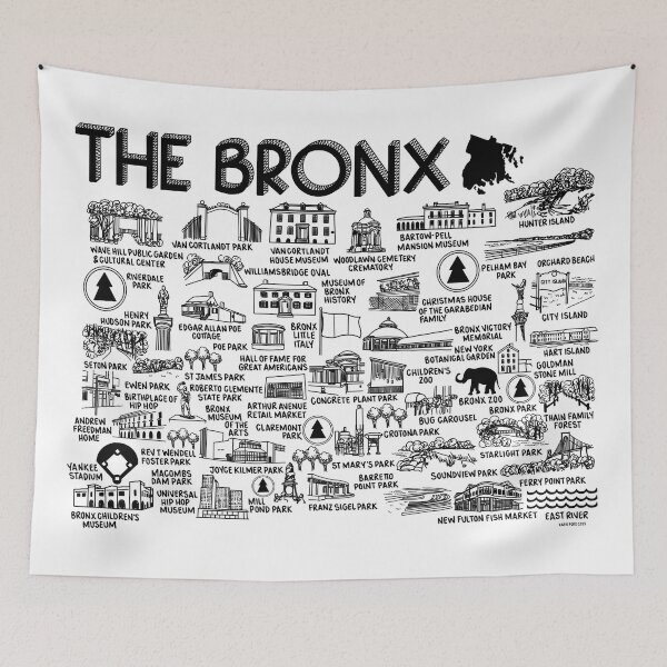 Item preview, The Bronx Map Art designed and sold by fiberandgloss.