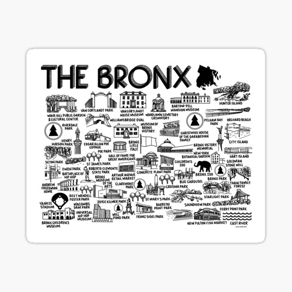 Item preview, The Bronx Map Art designed and sold by fiberandgloss.