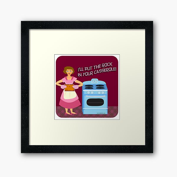 Item preview, Rock and Casserole Cheeky Retro Housewife Cartoon designed and sold by mytshirtfort.