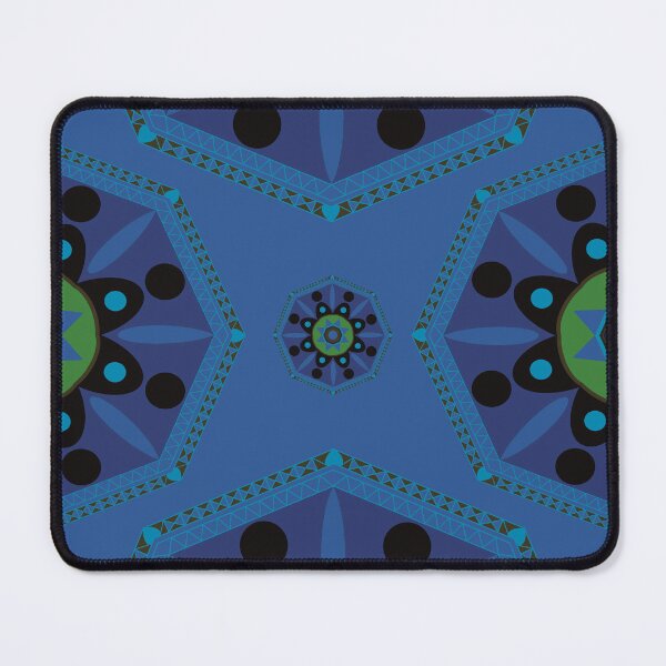 Item preview, Sahara geometrical pattern mandala neon light blue green  designed and sold by chuckletuckle.