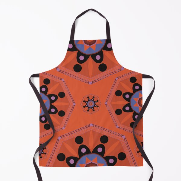 Item preview, Sahara geometrical pattern mandala neon orange blue designed and sold by chuckletuckle.
