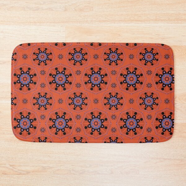 Item preview, Sahara geometrical pattern mandala neon orange blue designed and sold by chuckletuckle.