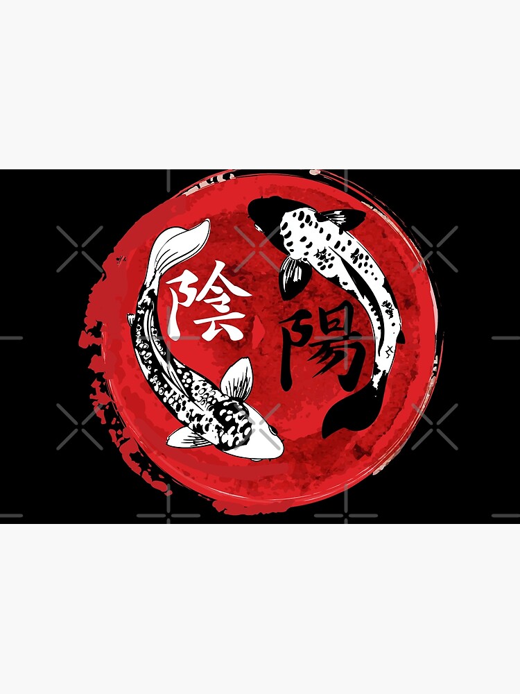 chinese tao symbol with koi