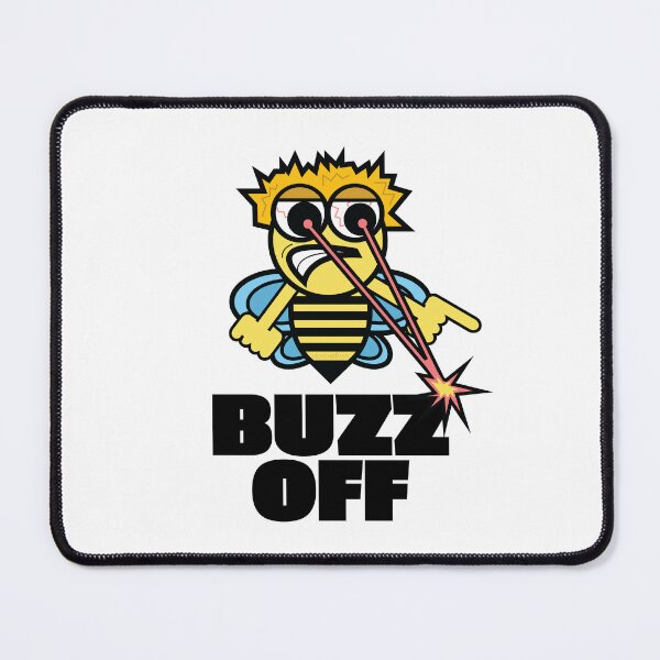 Item preview, Buzz Off Lazer Eye Beams Bee Illustration Funny Honey Bee Art Angry Mad Screaming designed and sold by doseofwin.