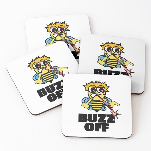 Item preview, Buzz Off Lazer Eye Beams Bee Illustration Funny Honey Bee Art Angry Mad Screaming designed and sold by doseofwin.