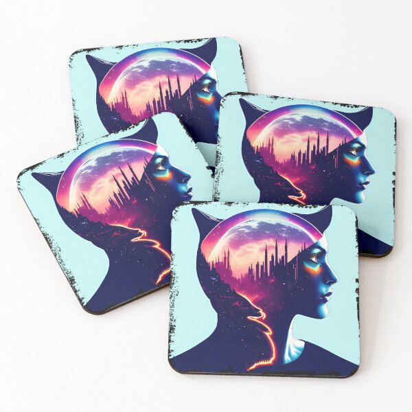 Item preview, Egyptian Cat Goddess Bastet Cyberpunk Sticker - Futuristic Feline Deity Design for Laptop, Phone, and Water Bottle Decoration | Unique and Eye-catching Artwork on Redbubble designed and sold by Mytho Merch.