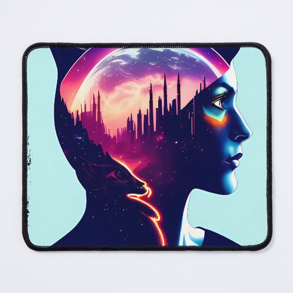 Item preview, Egyptian Cat Goddess Bastet Cyberpunk Sticker - Futuristic Feline Deity Design for Laptop, Phone, and Water Bottle Decoration | Unique and Eye-catching Artwork on Redbubble designed and sold by Mytho Merch.