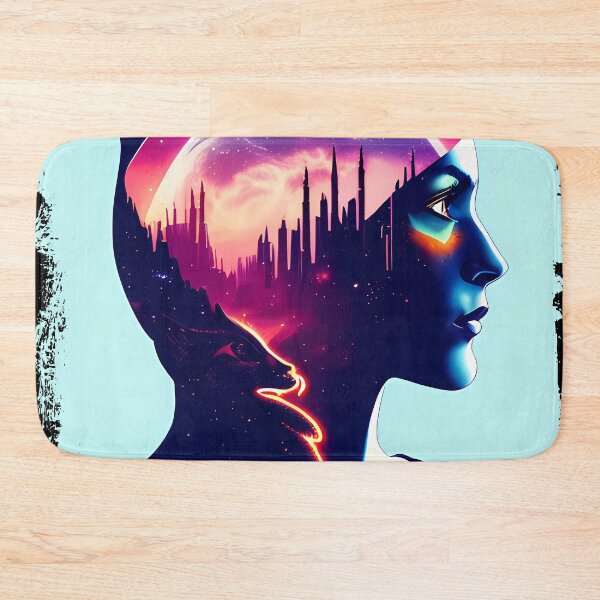 Item preview, Egyptian Cat Goddess Bastet Cyberpunk Sticker - Futuristic Feline Deity Design for Laptop, Phone, and Water Bottle Decoration | Unique and Eye-catching Artwork on Redbubble designed and sold by Mytho Merch.