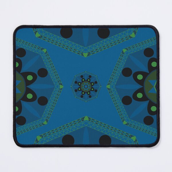Item preview, Sahara geometrical pattern mandala neon dark blue designed and sold by chuckletuckle.
