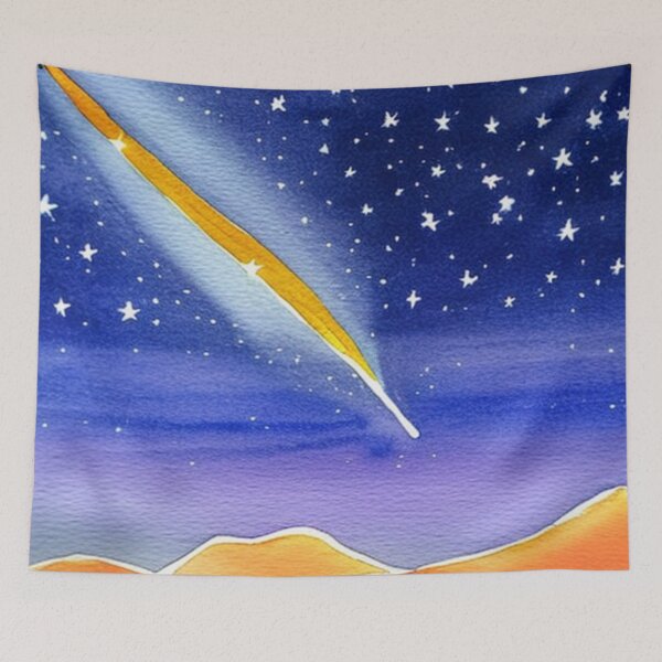 Item preview, Shooting Star over Desert in Watercolor designed and sold by SquishStitches.
