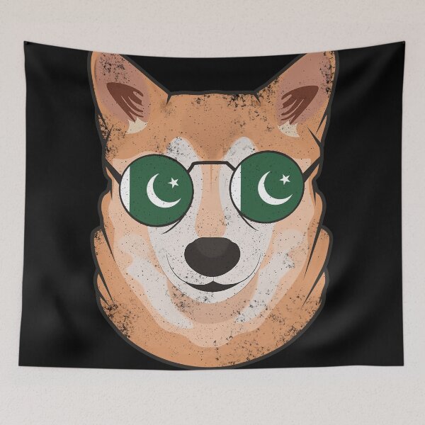 Item preview, Vintage Patriotic Shiba Inu Pakistani Flag designed and sold by feether-store.
