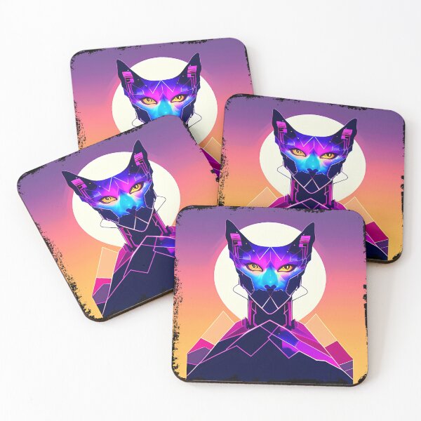Item preview, Egyptian Cat Goddess Bastet Cyberpunk Sticker - Futuristic Feline Deity Design for Laptop, Phone, and Water Bottle Decoration | Unique and Eye-catching Artwork on Redbubble designed and sold by Mytho Merch.