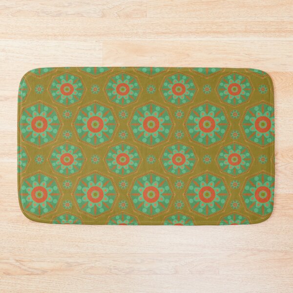 Item preview, Sahara geometrical pattern mandala neon orange henna designed and sold by chuckletuckle.