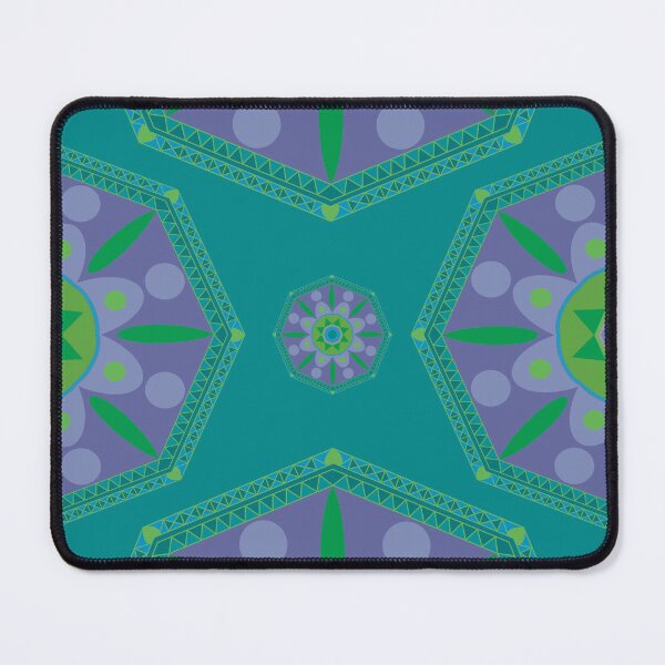 Item preview, Sahara geometrical pattern mandala neon violet green designed and sold by chuckletuckle.
