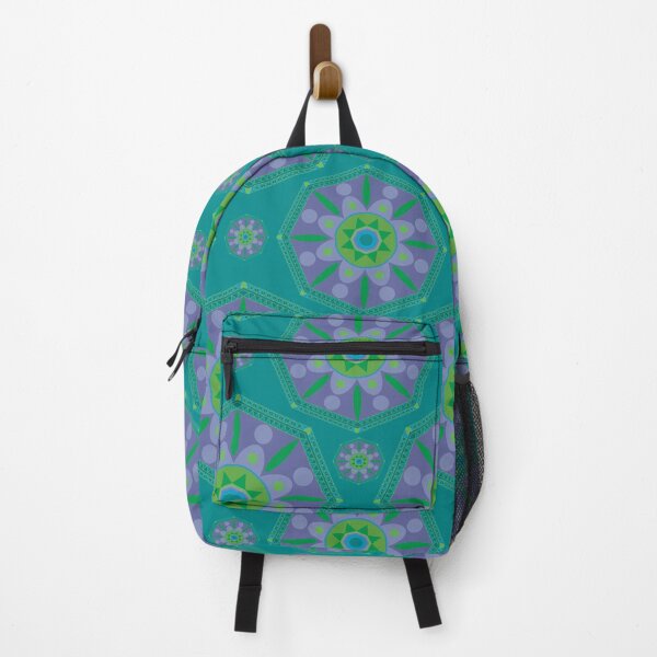 Item preview, Sahara geometrical pattern mandala neon violet green designed and sold by chuckletuckle.