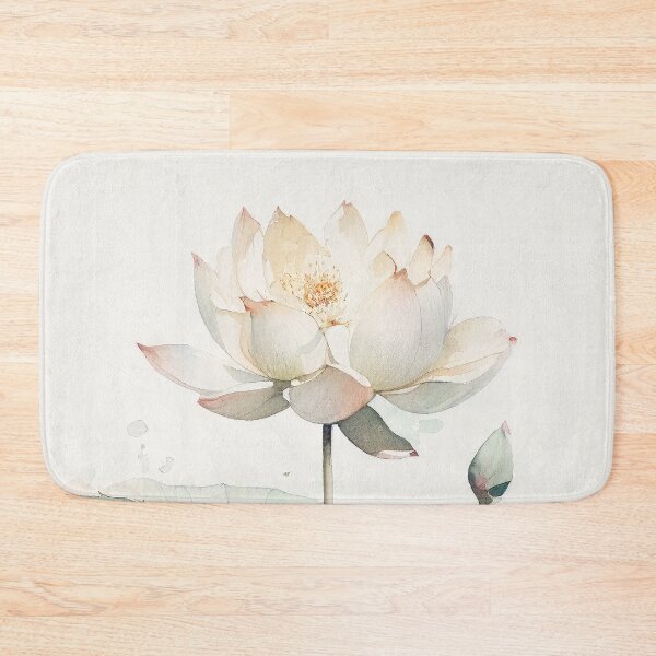 Item preview, Watercolor White Lotus Flowers, Vintage Art designed and sold by evermore-design.