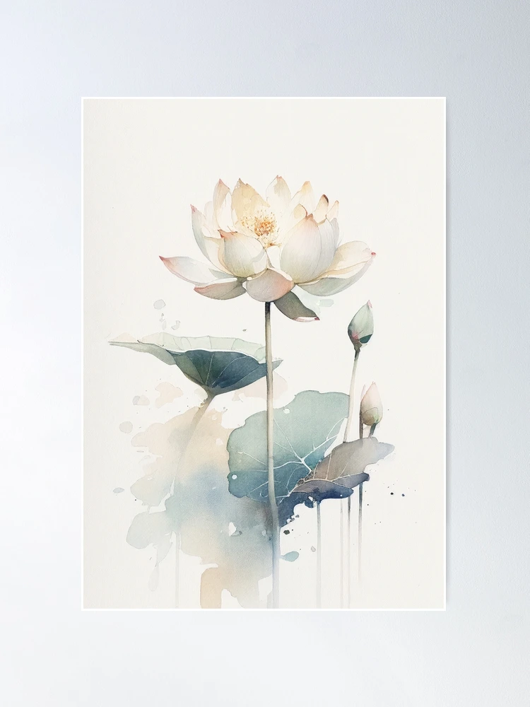 Buying Lotus Wall Art Framed Poster, Floral Wall Art White Framed Poster, Lotus Flower Art Decor, White Lotus Flower Print Framed Poster