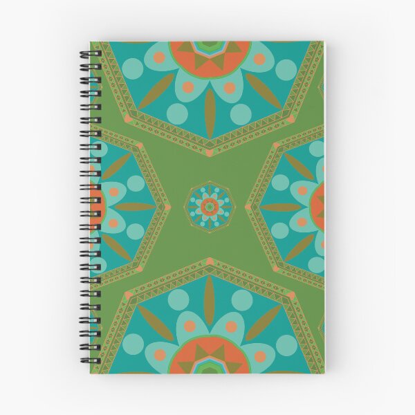 Item preview, Sahara geometrical pattern mandala neon blue green designed and sold by chuckletuckle.