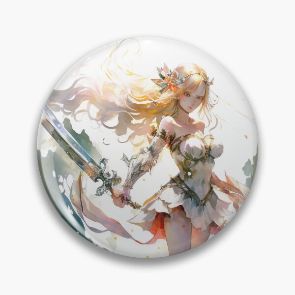 Item preview, Anime Heroic Sword Waving Female Warrior designed and sold by Isa Popping.