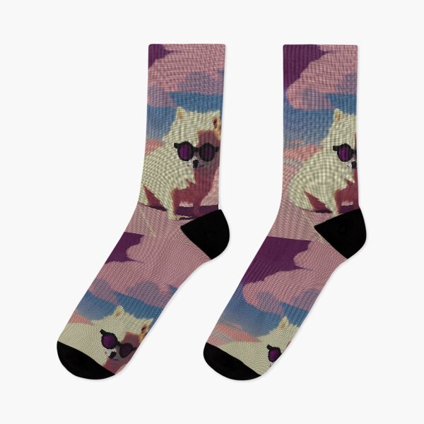Item preview, Colorful Abstract Pomeranian Wearing Sunglasses 8-bit Pixel Art designed and sold by PixelDripped.