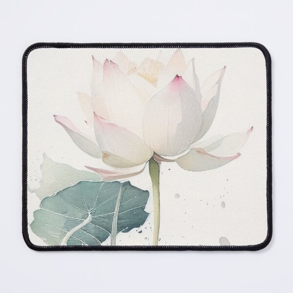 Item preview, Watercolor White Lotus Flowers, Vintage Art designed and sold by evermore-design.