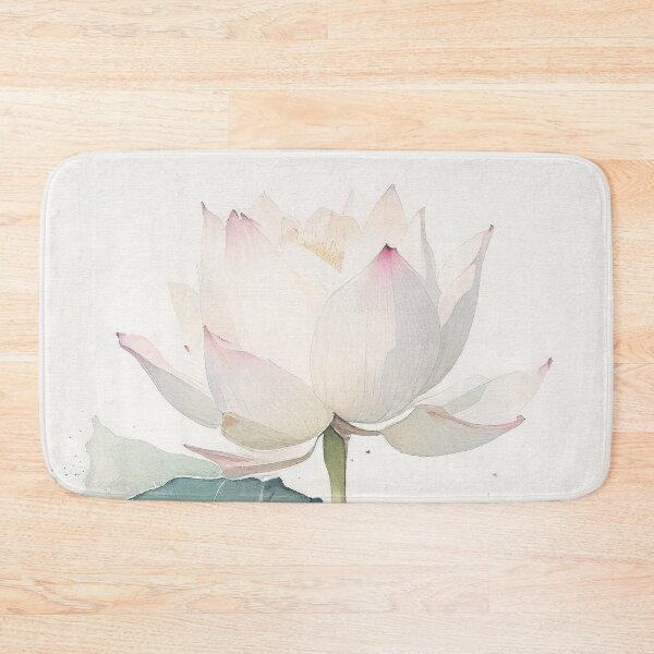 Item preview, Watercolor White Lotus Flowers, Vintage Art designed and sold by evermore-design.