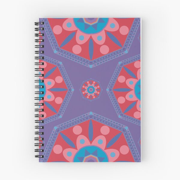 Item preview, Sahara geometrical pattern mandala neon orange Red pink designed and sold by chuckletuckle.