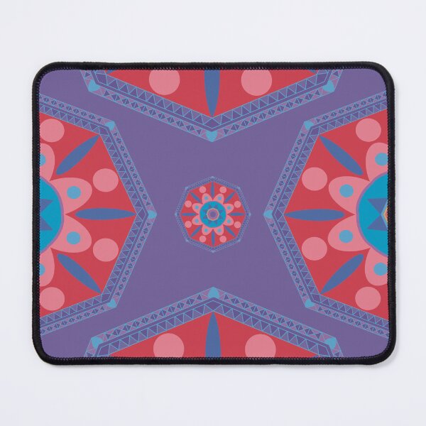 Item preview, Sahara geometrical pattern mandala neon orange Red pink designed and sold by chuckletuckle.