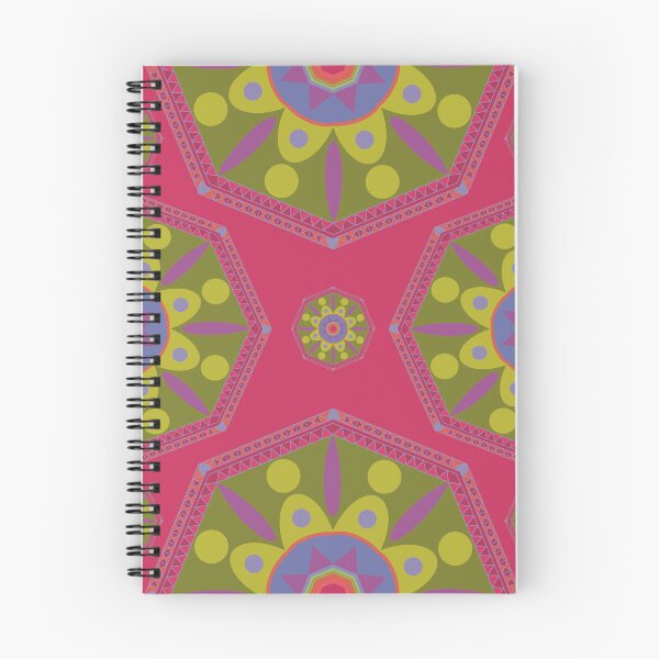 Item preview, Sahara geometrical pattern mandala neon pink yellow designed and sold by chuckletuckle.