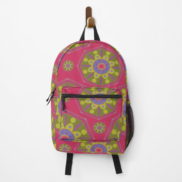 Item preview, Sahara geometrical pattern mandala neon pink yellow designed and sold by chuckletuckle.