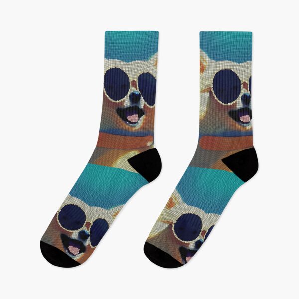Item preview, Colorful Abstract Pomeranian Wearing Sunglasses 8-bit Pixel Art designed and sold by PixelDripped.
