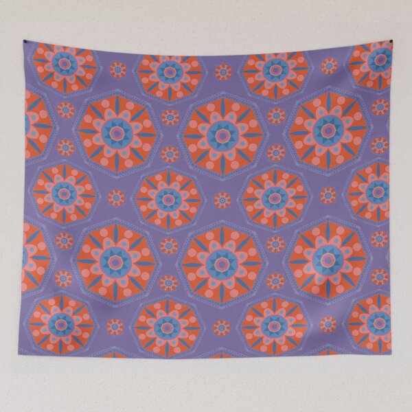 Item preview, Sahara geometrical pattern mandala neon rainbow designed and sold by chuckletuckle.