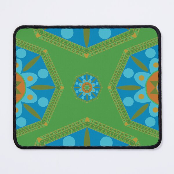 Item preview, Sahara geometrical pattern mandala neon blue designed and sold by chuckletuckle.