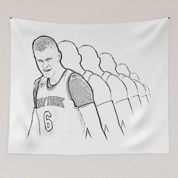 Item preview, Kristaps Porzingis UNICORN SWAGGER LOOK New York Knicks Sketch Drawing Design designed and sold by CleoDog.