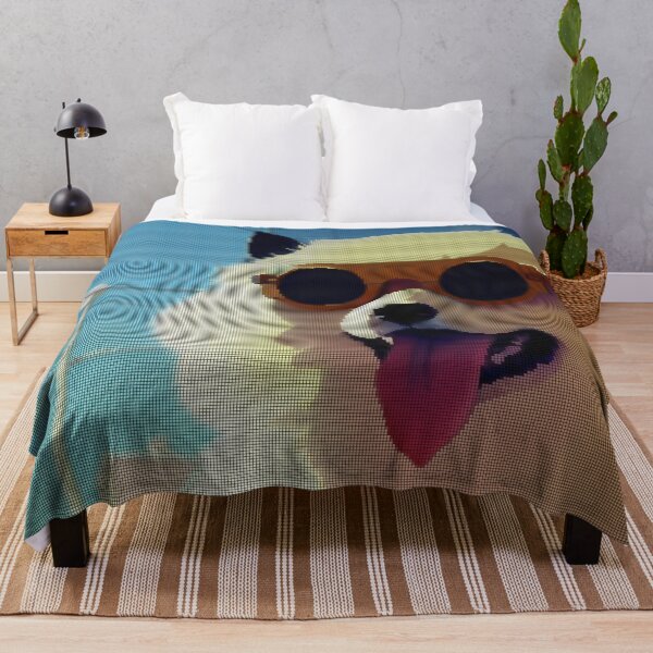 Item preview, Colorful Abstract Pomeranian Wearing Sunglasses 8-bit Pixel Art designed and sold by PixelDripped.