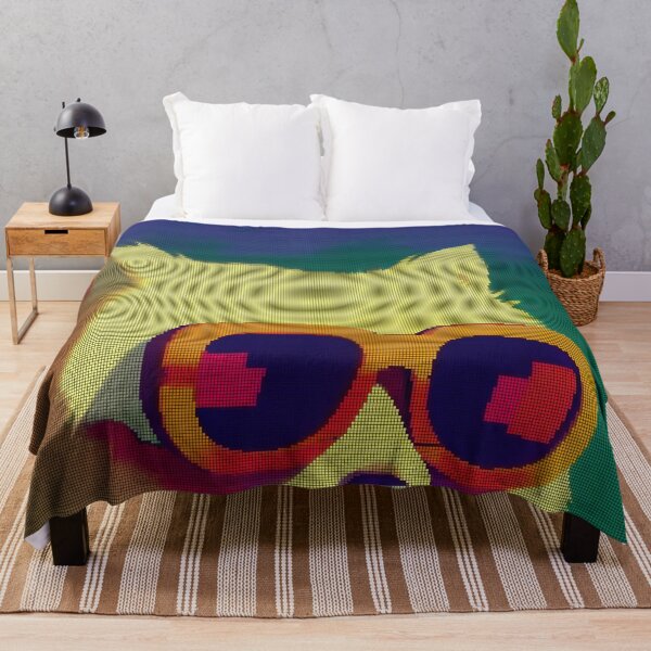 Item preview, Colorful Abstract Pomeranian Wearing Sunglasses 8-bit Pixel Art designed and sold by PixelDripped.
