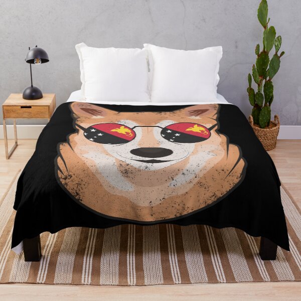 Item preview, Vintage Patriotic Shiba Inu Papua new Guinean Flag designed and sold by feether-store.